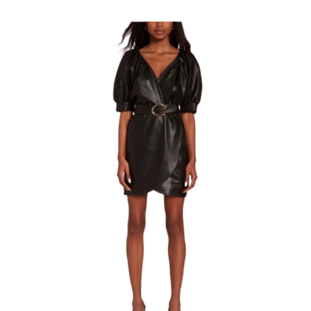 AMANDA UPRICHARD Durand Faux Leather Mini Dress
